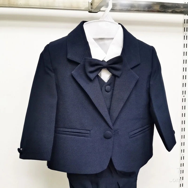 Ensemble de Vêtements Formels pour Bébé Garçon, Veste, Chemise, Blazer Trempé, Nministériels d Papillon, Pantalon, 5 Pièces, 0 à 2 Ans