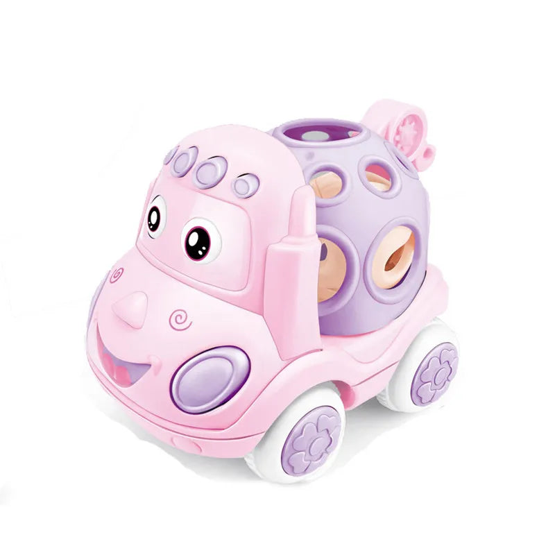 Jouets de voiture pour bébé de 6 à 12 mois, voiture à Friction pour nourrissons, véhicules à inertie en caoutchouc souple, hochet à main en rouleau, cadeau pour enfants