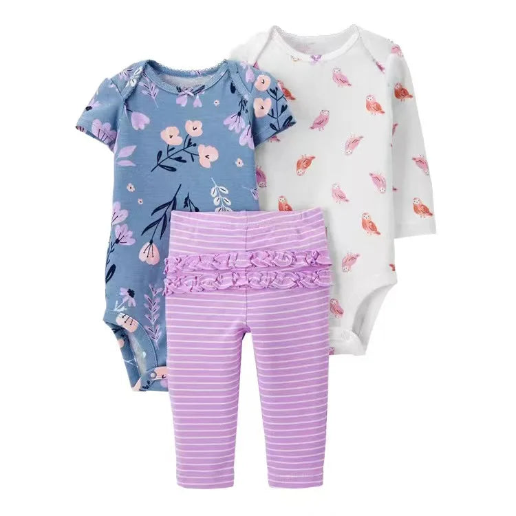 Vêtements d'automne et de printemps pour bébés filles, tenue pour nouveau-né, body en coton, pantalon supérieur et inférieur, ensemble de vêtements pour enfants en bas âge de 6 à 24 mois, 2025