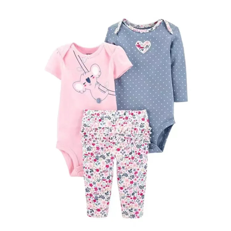 Vêtements d'automne et de printemps pour bébés filles, tenue pour nouveau-né, body en coton, pantalon supérieur et inférieur, ensemble de vêtements pour enfants en bas âge de 6 à 24 mois, 2025