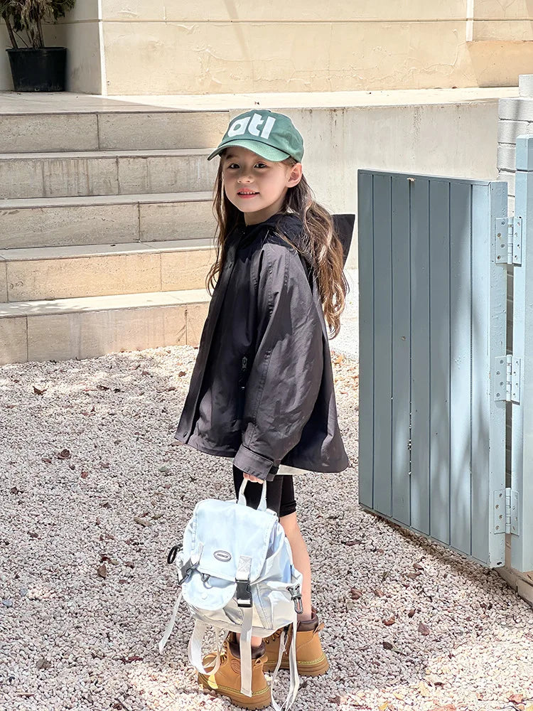 Veste d'extérieur imperméable et coupe-vent pour garçons et filles, manteau simple et décontracté, vêtements à la mode pour enfants, document solide