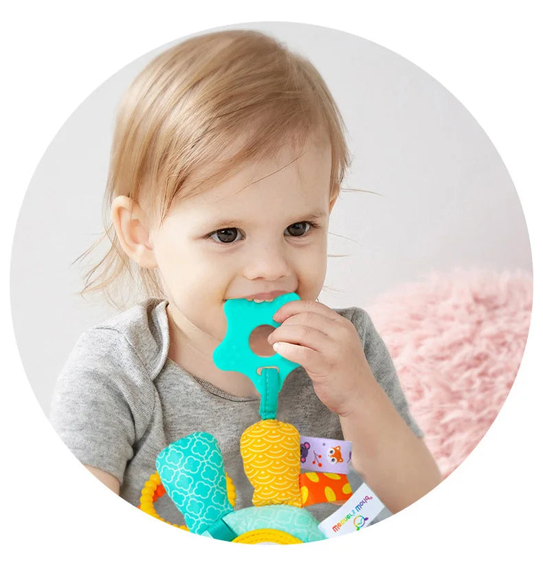 Jouets suspendus pour bébé, siège de voiture, poussette, berceau, gymnastique ou siège auto avec hochet de dentition et miroir du ventre, jouets sensoriels, cadeaux