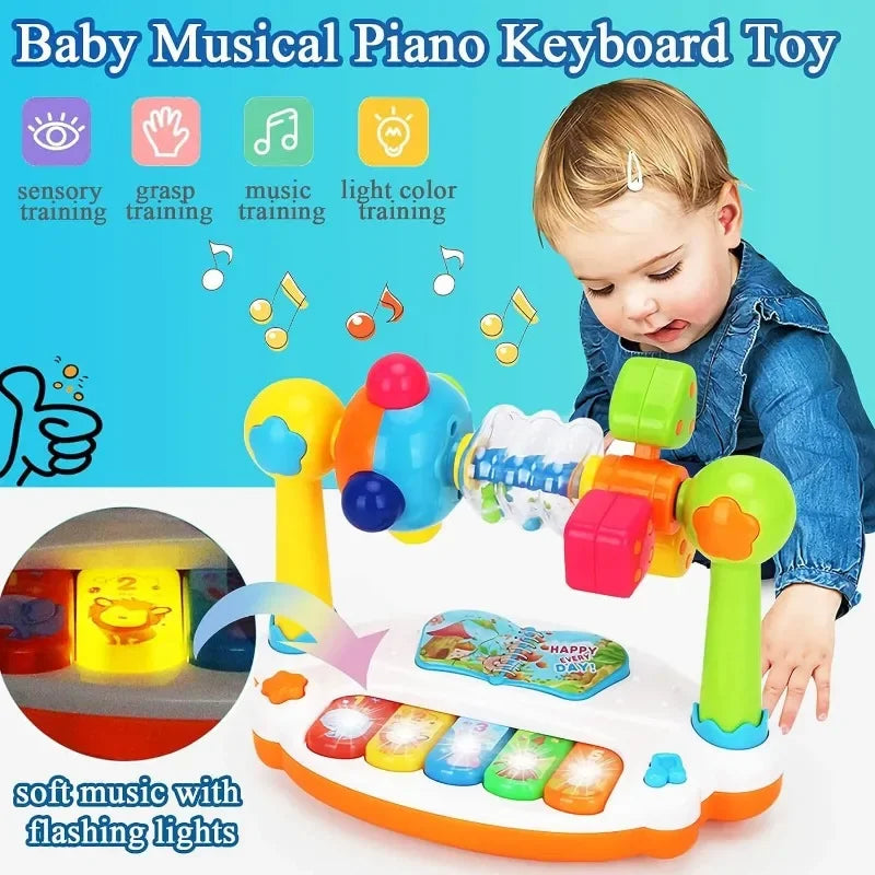 Jouets de Piano pour bébé, clavier de Piano musical rotatif pour enfants avec son léger, jouets musicaux pour les tout-petits, jouet musical éducatif précoce