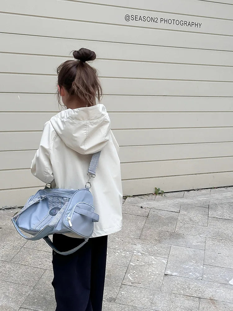 Veste d'extérieur imperméable et coupe-vent pour garçons et filles, manteau simple et décontracté, vêtements à la mode pour enfants, document solide