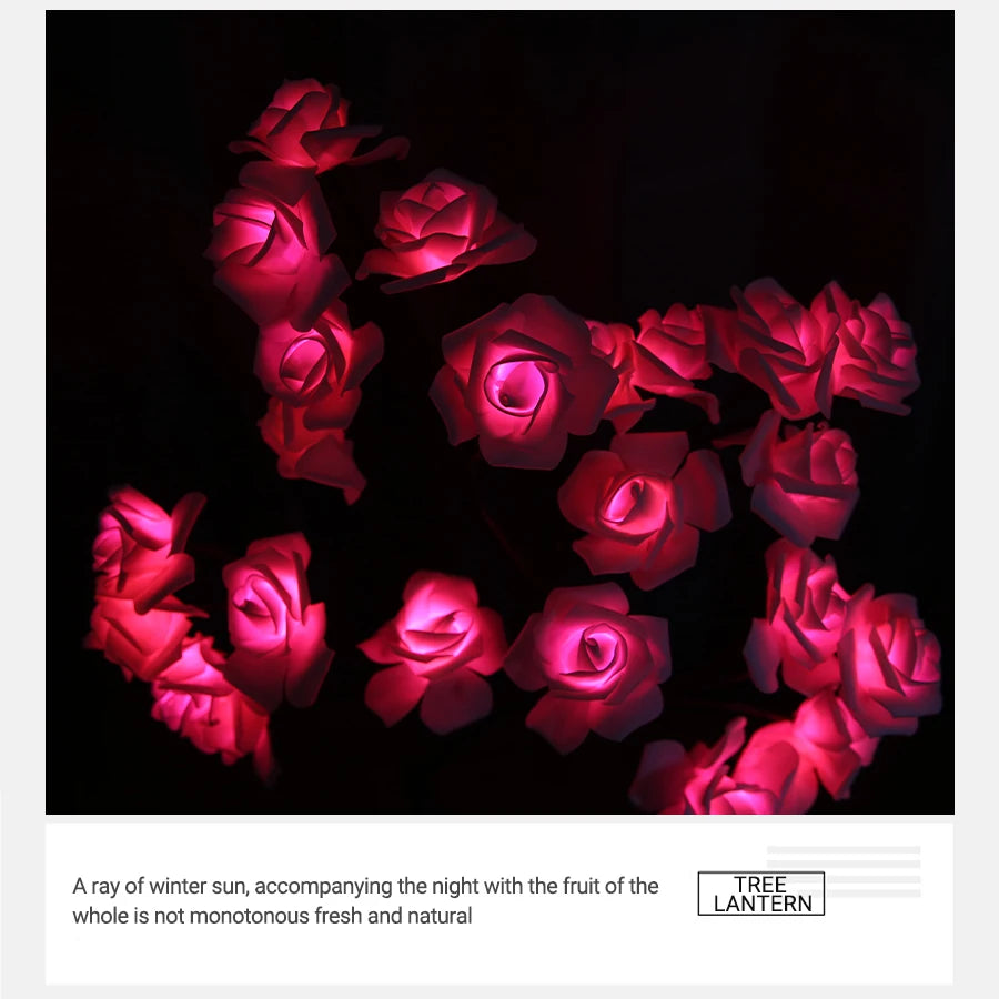 LED Rose arbre lampe de bureau alimenté par USB fleur artificielle veilleuse chambre salon fête mariage saint valentin décoration