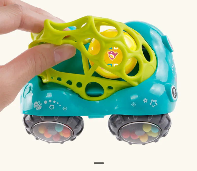 Jouets de voiture pour bébé de 6 à 12 mois, voiture à Friction pour nourrissons, véhicules à inertie en caoutchouc souple, hochet à main en rouleau, cadeau pour enfants