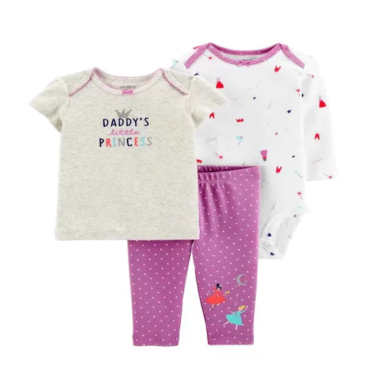 Vêtements d'automne et de printemps pour bébés filles, tenue pour nouveau-né, body en coton, pantalon supérieur et inférieur, ensemble de vêtements pour enfants en bas âge de 6 à 24 mois, 2025