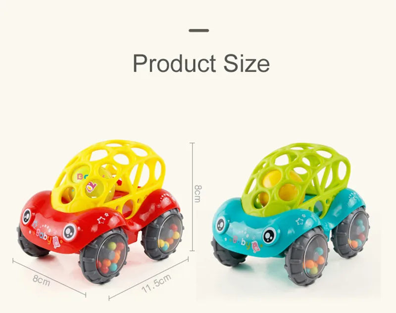 Jouets de voiture pour bébé de 6 à 12 mois, voiture à Friction pour nourrissons, véhicules à inertie en caoutchouc souple, hochet à main en rouleau, cadeau pour enfants