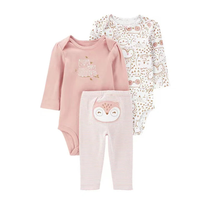 Vêtements d'automne et de printemps pour bébés filles, tenue pour nouveau-né, body en coton, pantalon supérieur et inférieur, ensemble de vêtements pour enfants en bas âge de 6 à 24 mois, 2025
