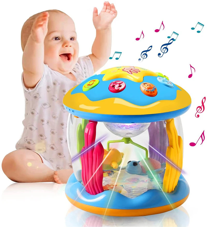 Jouets pour bébés de 1 à 3 ans, projecteur rotatif de lumière océanique, jouets musicaux Montessori, jouets sensoriels éducatifs précoces, cadeaux pour tout-petits