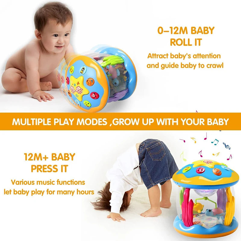 Jouets pour bébés de 1 à 3 ans, projecteur rotatif de lumière océanique, jouets musicaux Montessori, jouets sensoriels éducatifs précoces, cadeaux pour tout-petits