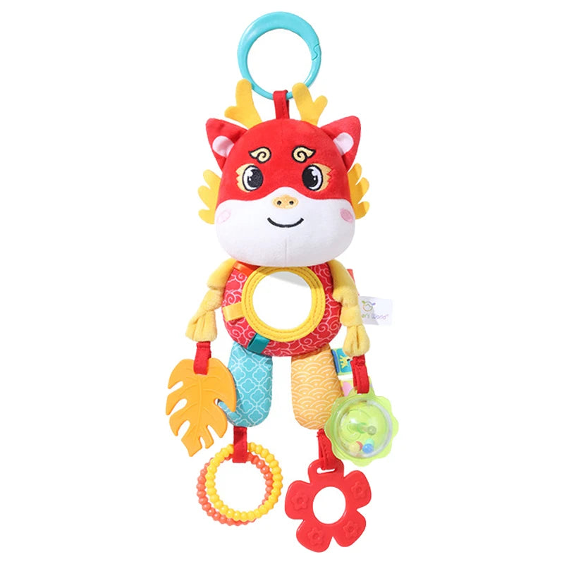 Jouets suspendus pour bébé, siège de voiture, poussette, berceau, gymnastique ou siège auto avec hochet de dentition et miroir du ventre, jouets sensoriels, cadeaux