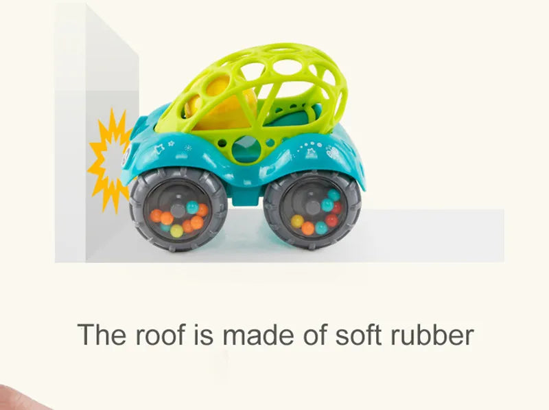 Jouets de voiture pour bébé de 6 à 12 mois, voiture à Friction pour nourrissons, véhicules à inertie en caoutchouc souple, hochet à main en rouleau, cadeau pour enfants