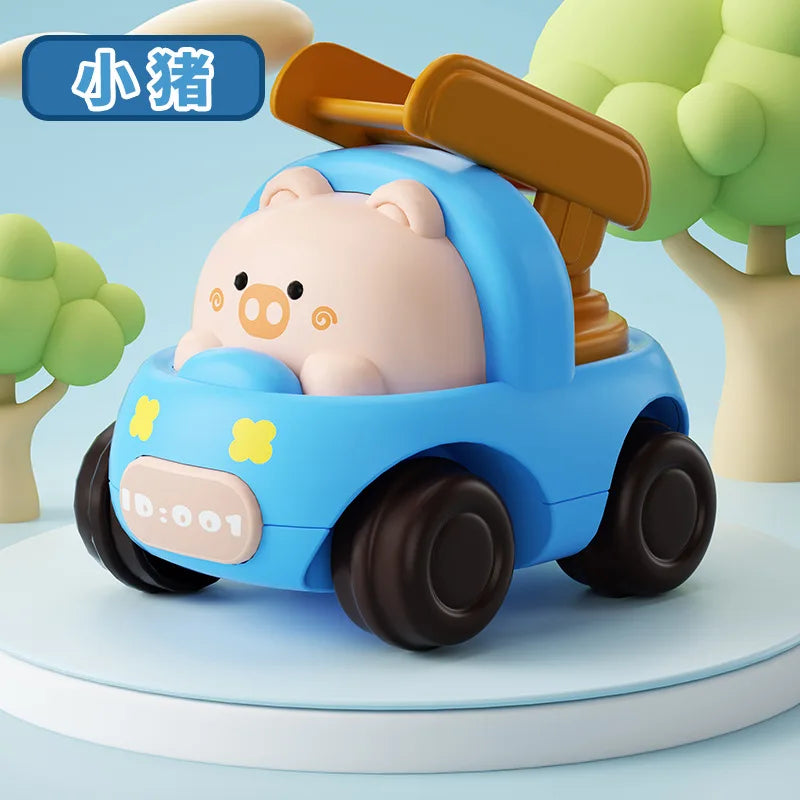 Jouets de voiture pour bébé de 6 à 12 mois, voiture à Friction pour nourrissons, véhicules à inertie en caoutchouc souple, hochet à main en rouleau, cadeau pour enfants