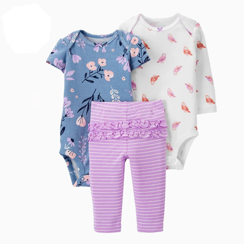 Vêtements d'automne et de printemps pour bébés filles, tenue pour nouveau-né, body en coton, pantalon supérieur et inférieur, ensemble de vêtements pour enfants en bas âge de 6 à 24 mois, 2025