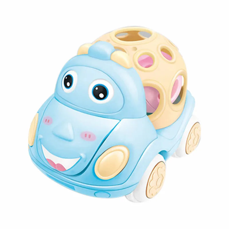 Jouets de voiture pour bébé de 6 à 12 mois, voiture à Friction pour nourrissons, véhicules à inertie en caoutchouc souple, hochet à main en rouleau, cadeau pour enfants