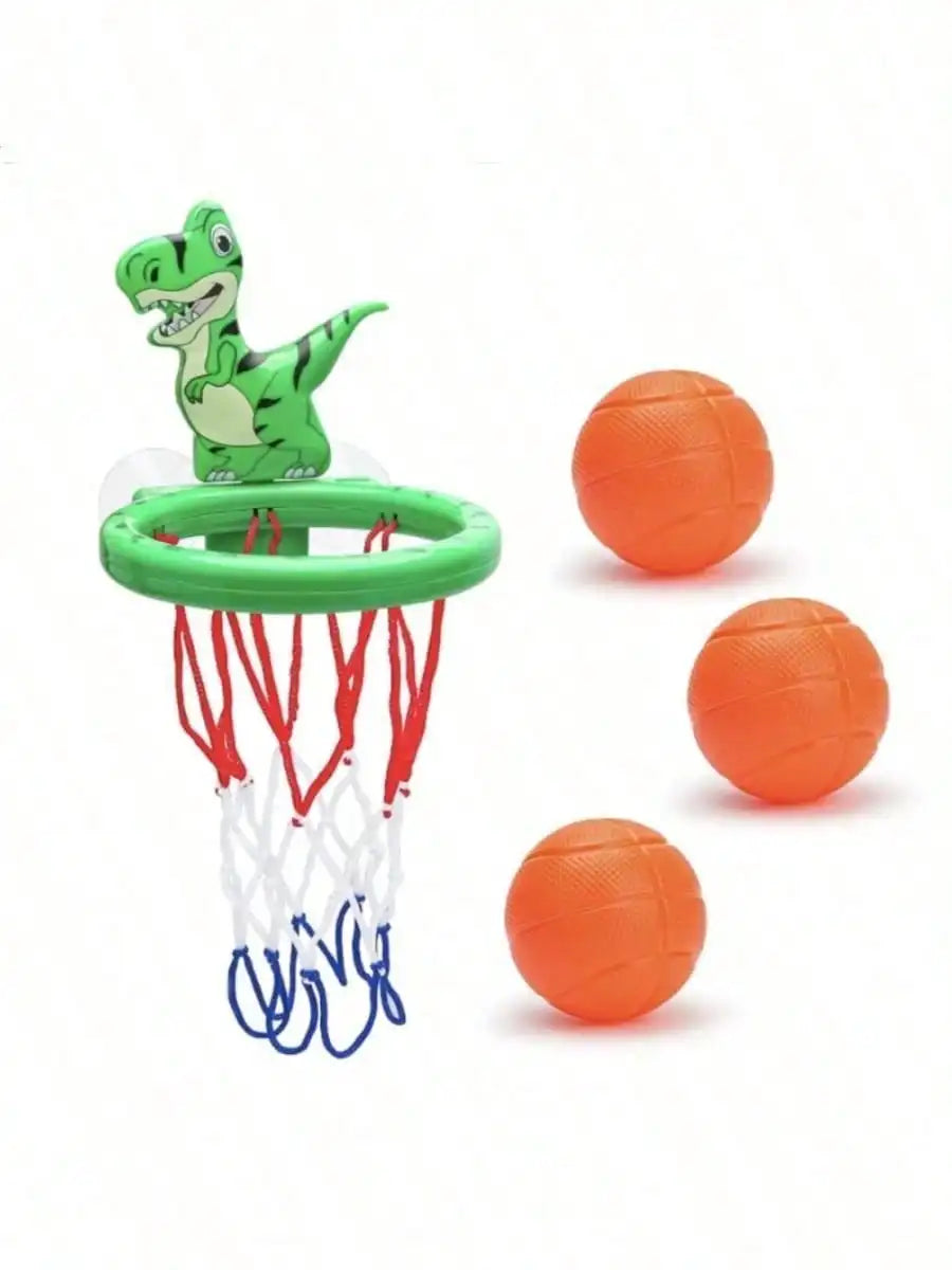 Jouet Bain Bébé Basketball Dinosaure - Cerceau 3 Balles Baignoire