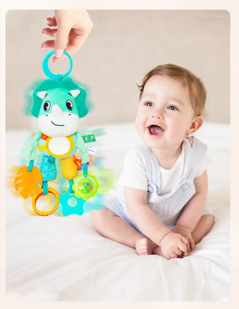 Jouets suspendus pour bébé, siège de voiture, poussette, berceau, gymnastique ou siège auto avec hochet de dentition et miroir du ventre, jouets sensoriels, cadeaux