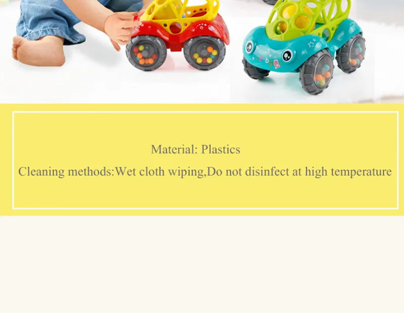 Jouets de voiture pour bébé de 6 à 12 mois, voiture à Friction pour nourrissons, véhicules à inertie en caoutchouc souple, hochet à main en rouleau, cadeau pour enfants