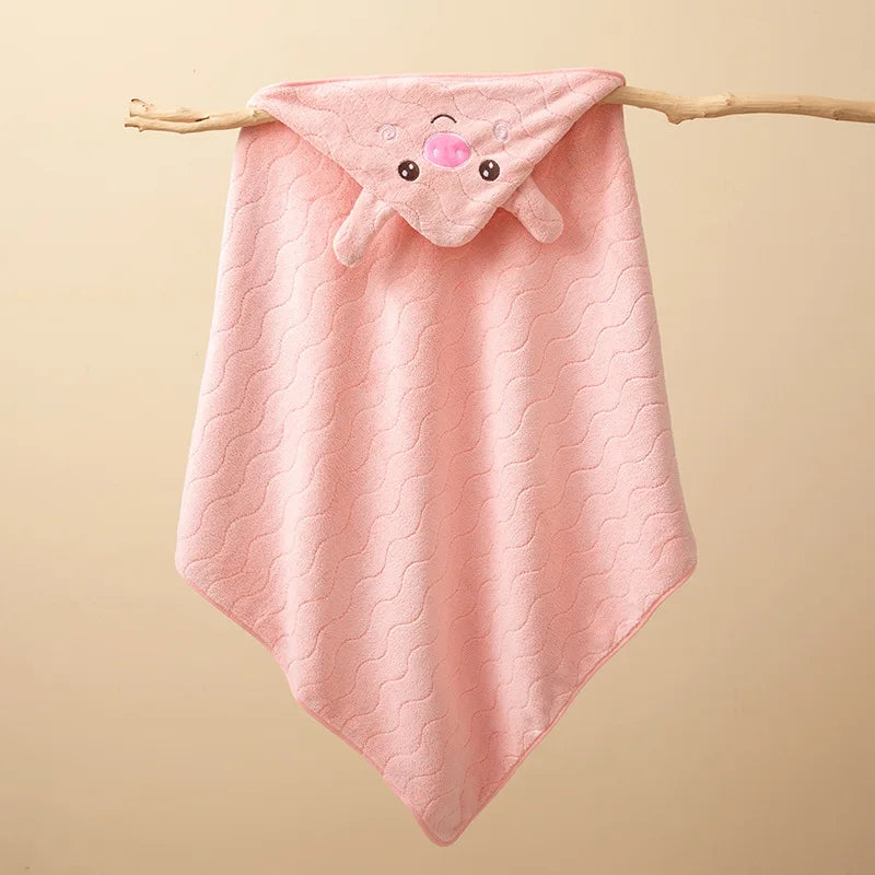 Peignoir Bébé à Capuche en Polaire Douce - Serviette de Bain Cartoon