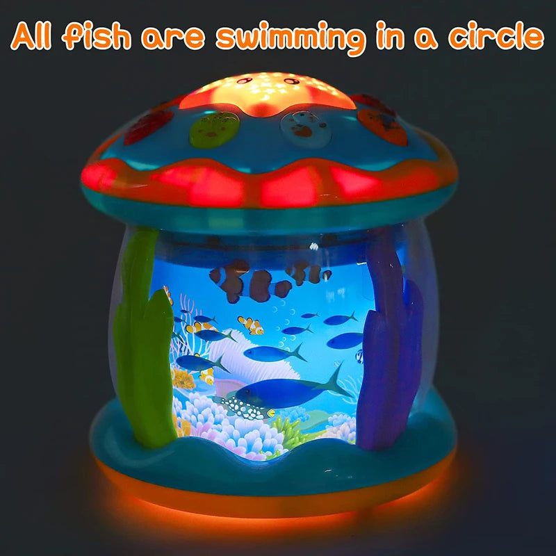 Jouets pour bébés de 1 à 3 ans, projecteur rotatif de lumière océanique, jouets musicaux Montessori, jouets sensoriels éducatifs précoces, cadeaux pour tout-petits