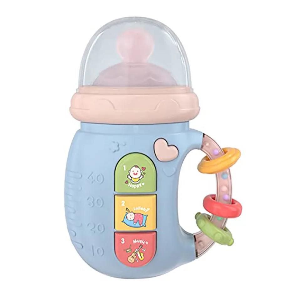 Jouets musicaux pour bébé, bouteille confortable mignonne, jouet sensoriel pour bébé rire et apprendre avec lumière et musique pour les âges de 18 ans, cadeau d'anniversaire pour bébé