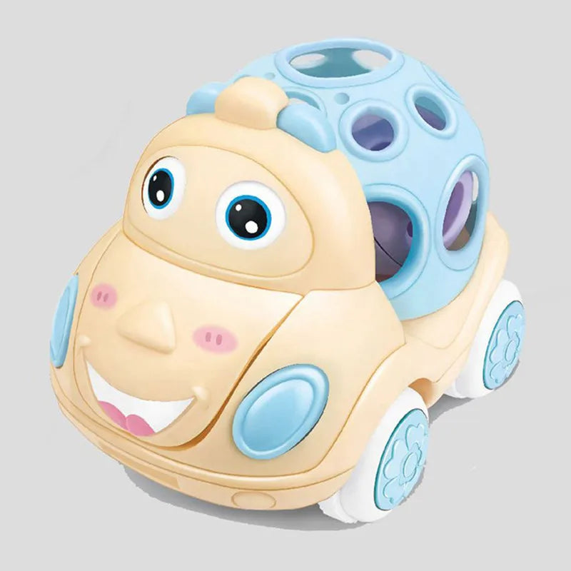 Jouets de voiture pour bébé de 6 à 12 mois, voiture à Friction pour nourrissons, véhicules à inertie en caoutchouc souple, hochet à main en rouleau, cadeau pour enfants