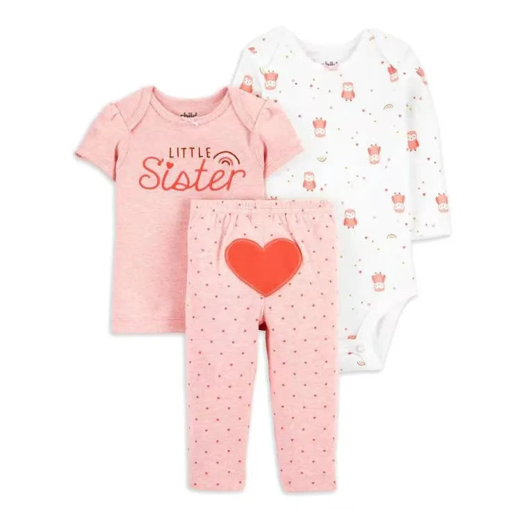 Vêtements d'automne et de printemps pour bébés filles, tenue pour nouveau-né, body en coton, pantalon supérieur et inférieur, ensemble de vêtements pour enfants en bas âge de 6 à 24 mois, 2025