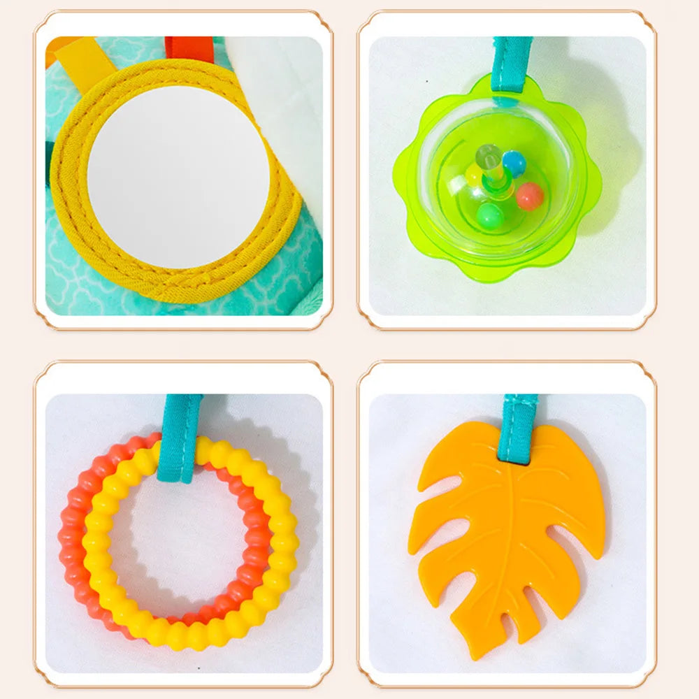 Jouets suspendus pour bébé, siège de voiture, poussette, berceau, gymnastique ou siège auto avec hochet de dentition et miroir du ventre, jouets sensoriels, cadeaux
