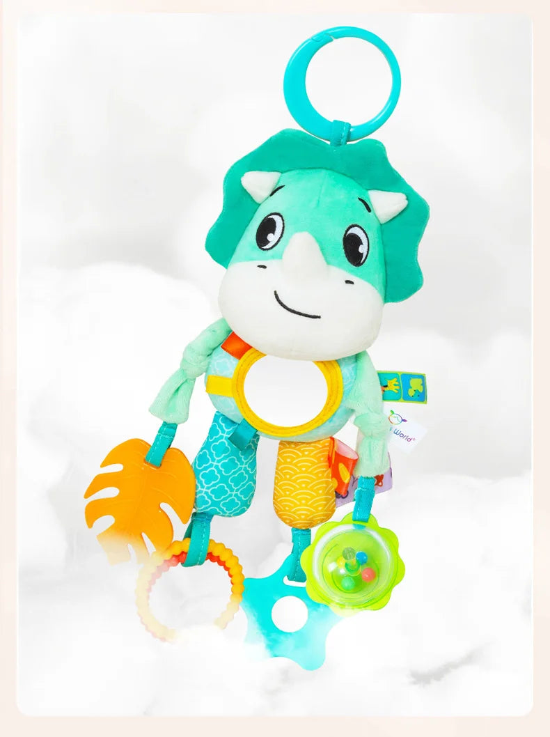 Jouets suspendus pour bébé, siège de voiture, poussette, berceau, gymnastique ou siège auto avec hochet de dentition et miroir du ventre, jouets sensoriels, cadeaux