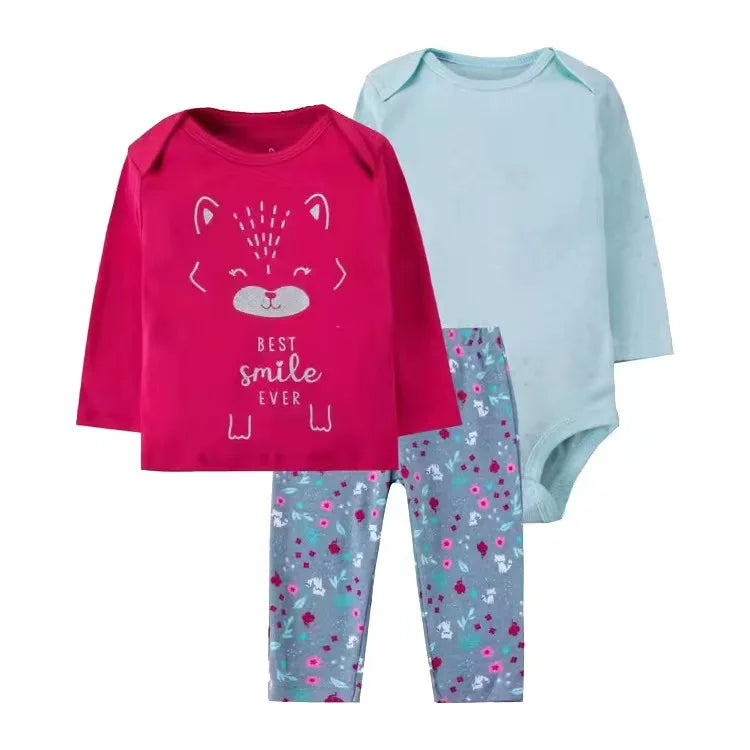 Vêtements d'automne et de printemps pour bébés filles, tenue pour nouveau-né, body en coton, pantalon supérieur et inférieur, ensemble de vêtements pour enfants en bas âge de 6 à 24 mois, 2025