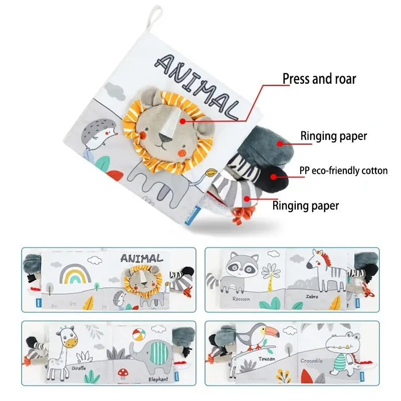 Jouets en peluche pour enfants, livre grill, éducation mentaires orielle tactile, développement de l'intelligence de niche précoce, garçons et filles