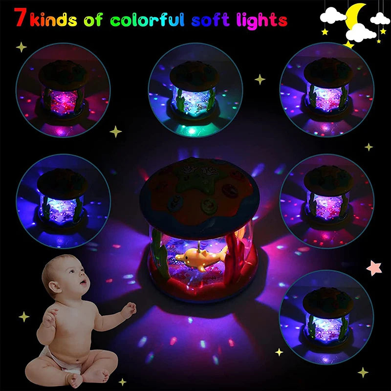 Jouets pour bébés de 1 à 3 ans, projecteur rotatif de lumière océanique, jouets musicaux Montessori, jouets sensoriels éducatifs précoces, cadeaux pour tout-petits