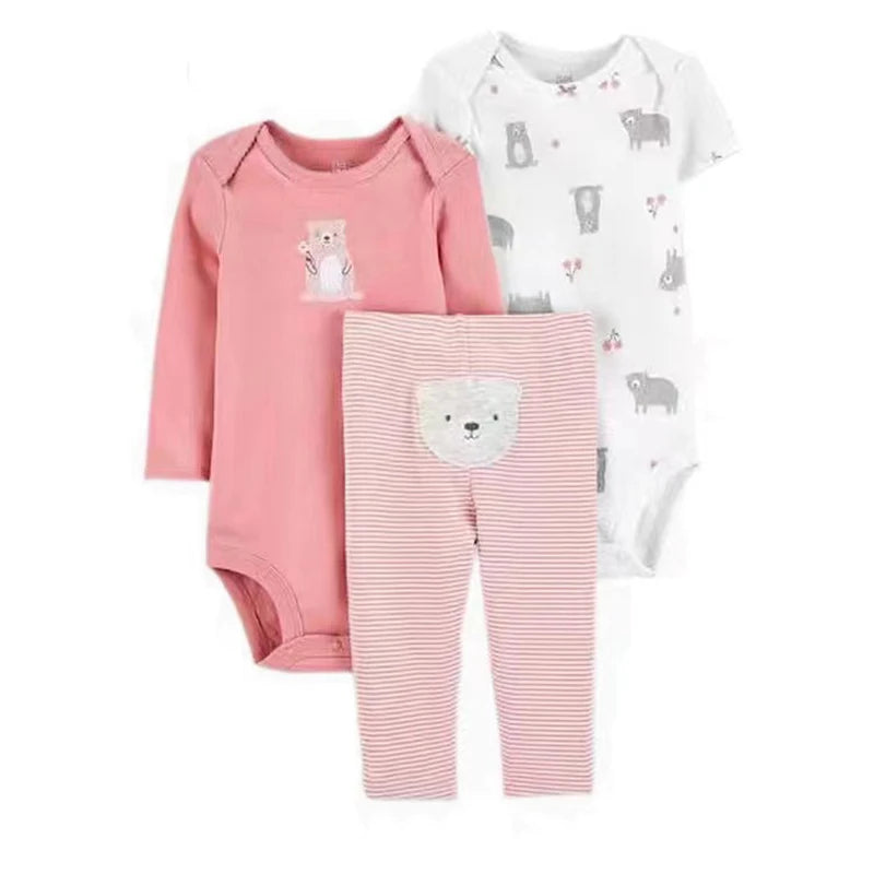 Vêtements d'automne et de printemps pour bébés filles, tenue pour nouveau-né, body en coton, pantalon supérieur et inférieur, ensemble de vêtements pour enfants en bas âge de 6 à 24 mois, 2025
