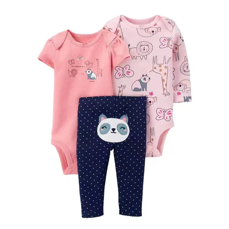 Vêtements d'automne et de printemps pour bébés filles, tenue pour nouveau-né, body en coton, pantalon supérieur et inférieur, ensemble de vêtements pour enfants en bas âge de 6 à 24 mois, 2025