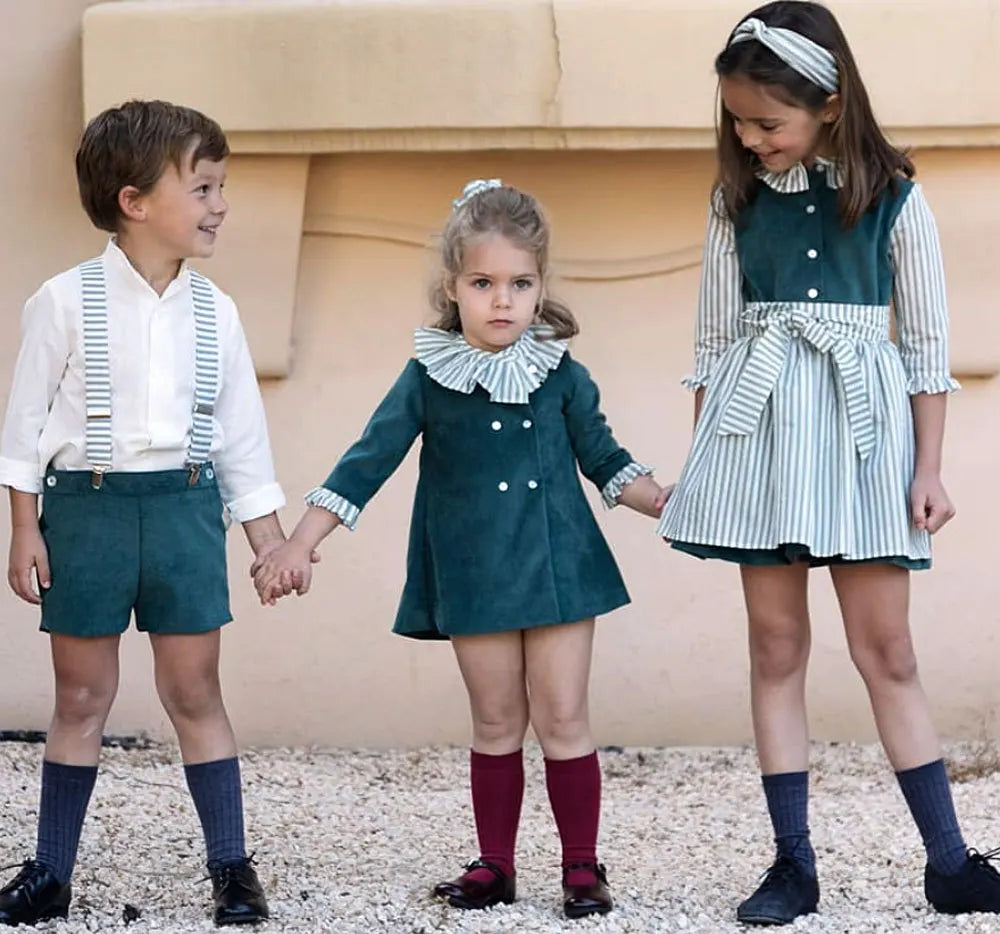 Ensemble de vêtements espagnols pour enfants, robes d'été pour garçons et filles, robe Boutique Vintage, vêtements pour bébés, costume d'anniversaire