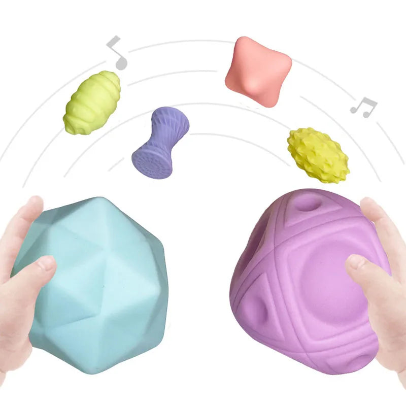 Balle de Jeu Tactile pour Nouveau-Né de 0 à 12 Mois, Jouet de Développement Sensoriel, Toucher Doux, à Saisir à la Main