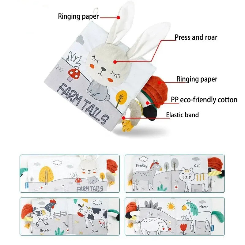 Jouets en peluche pour enfants, livre grill, éducation mentaires orielle tactile, développement de l'intelligence de niche précoce, garçons et filles