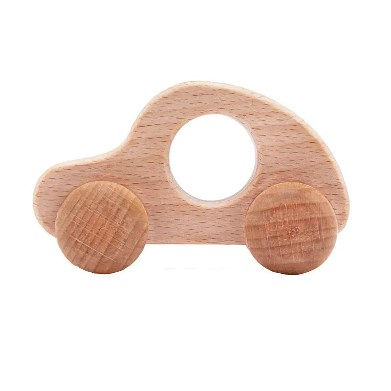 Jouets Bois Bébé Montessori - Voitures Bus Cartoon Sans BPA