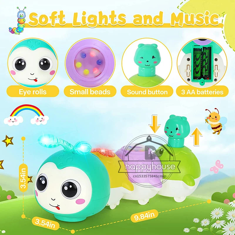 Jouets pour bébés rampants de 6 à 12 mois, jouets musicaux lumineux pour bébés de 7 8 9 12 mois, jouets éducatifs précoces pour nourrissons