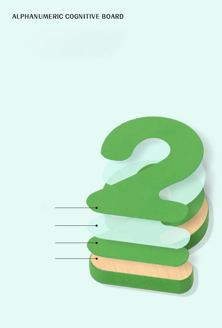 Puzzle Bois Éducatif Montessori - Chiffres Lettres Formes Géométriques