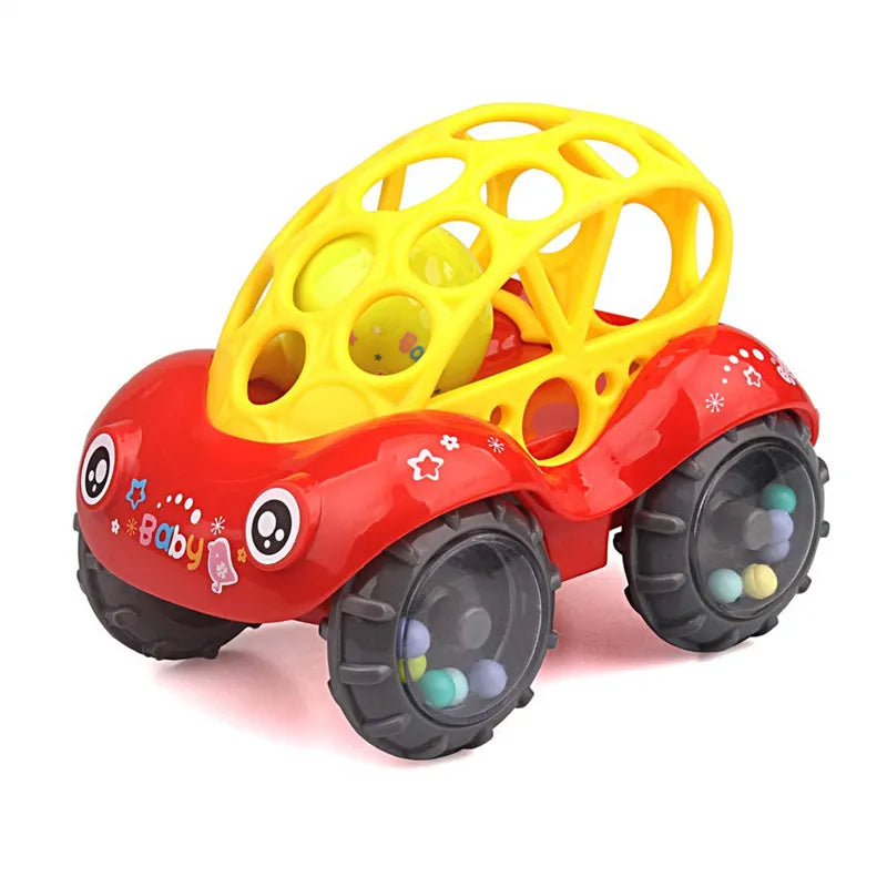Jouets de voiture pour bébé de 6 à 12 mois, voiture à Friction pour nourrissons, véhicules à inertie en caoutchouc souple, hochet à main en rouleau, cadeau pour enfants