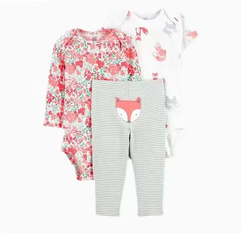 Vêtements d'automne et de printemps pour bébés filles, tenue pour nouveau-né, body en coton, pantalon supérieur et inférieur, ensemble de vêtements pour enfants en bas âge de 6 à 24 mois, 2025
