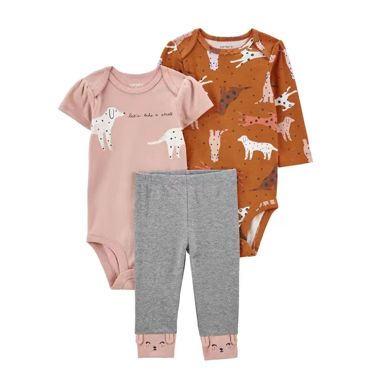 Vêtements d'automne et de printemps pour bébés filles, tenue pour nouveau-né, body en coton, pantalon supérieur et inférieur, ensemble de vêtements pour enfants en bas âge de 6 à 24 mois, 2025