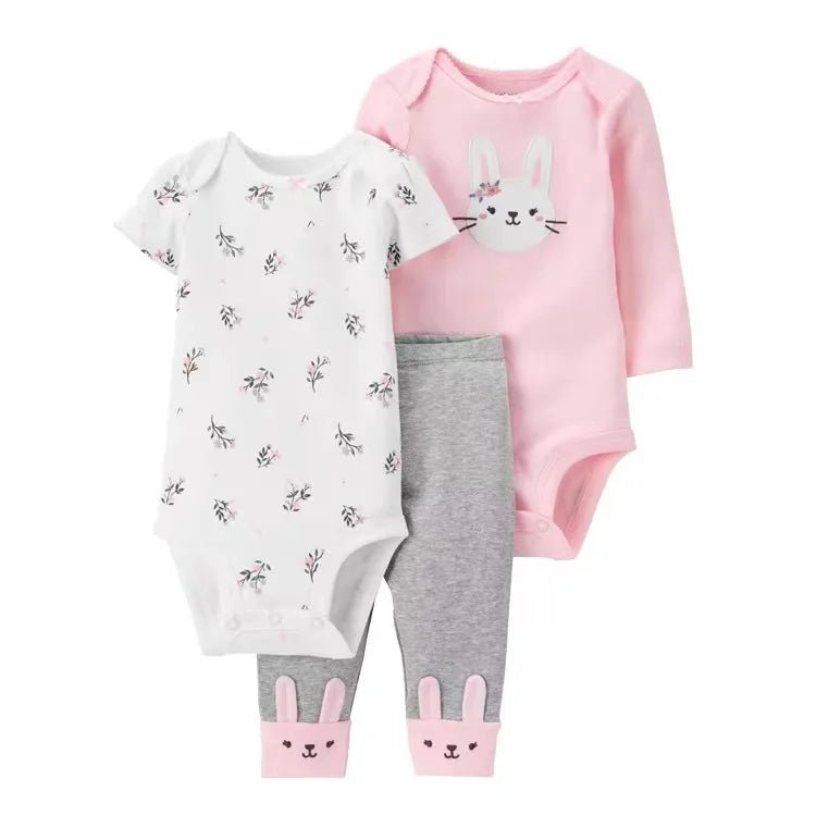 Vêtements d'automne et de printemps pour bébés filles, tenue pour nouveau-né, body en coton, pantalon supérieur et inférieur, ensemble de vêtements pour enfants en bas âge de 6 à 24 mois, 2025