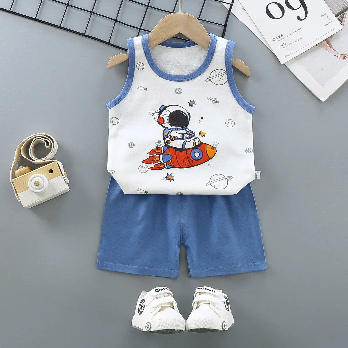 Ensembles pour enfants, vêtements pour garçons et filles, gilet, vêtements d'été pour enfants, T-Shirts et shorts en coton, débardeur sans manches