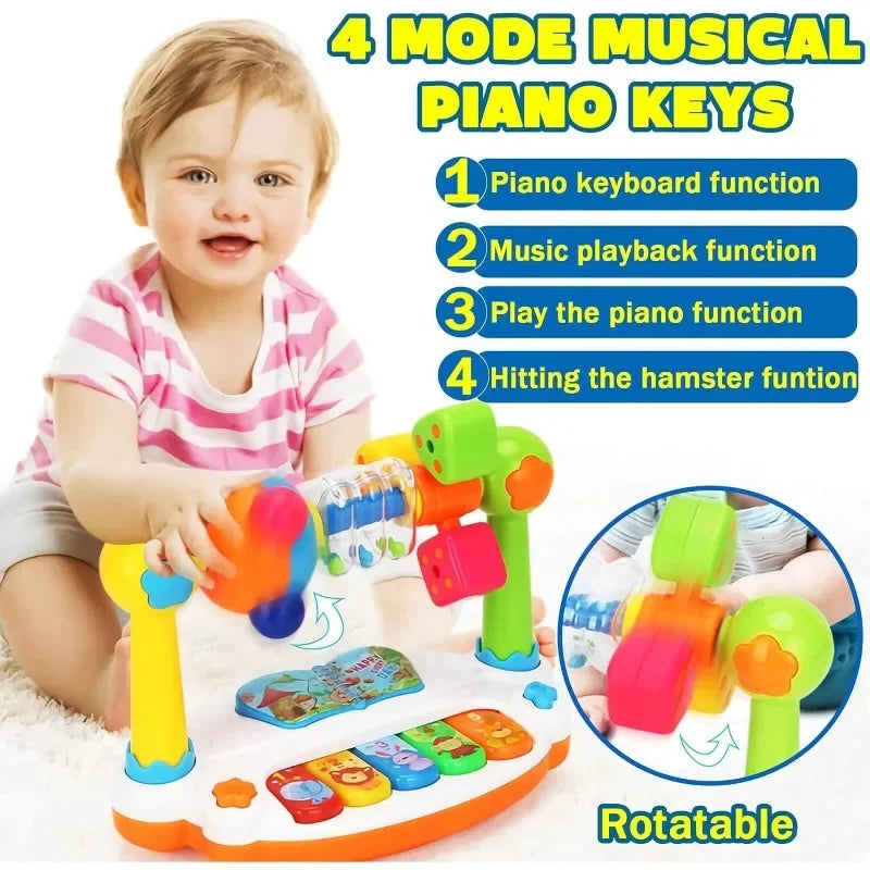 Jouets de Piano pour bébé, clavier de Piano musical rotatif pour enfants avec son léger, jouets musicaux pour les tout-petits, jouet musical éducatif précoce