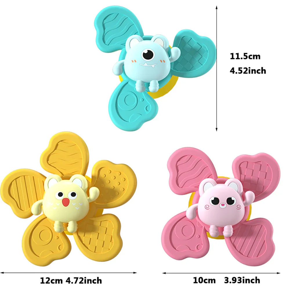 Jouets de bain pour bébé, ventouse de bain amusante, Spinner, hochets de dessin animé, jouets éducatifs, cadeaux de noël et d'anniversaire pour enfants