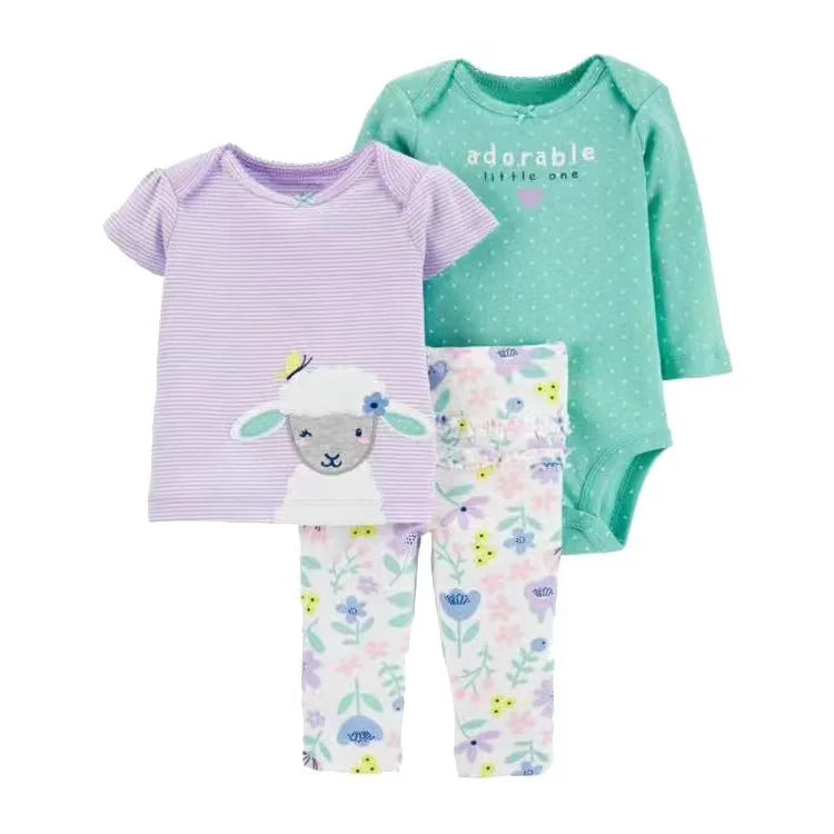 Vêtements d'automne et de printemps pour bébés filles, tenue pour nouveau-né, body en coton, pantalon supérieur et inférieur, ensemble de vêtements pour enfants en bas âge de 6 à 24 mois, 2025