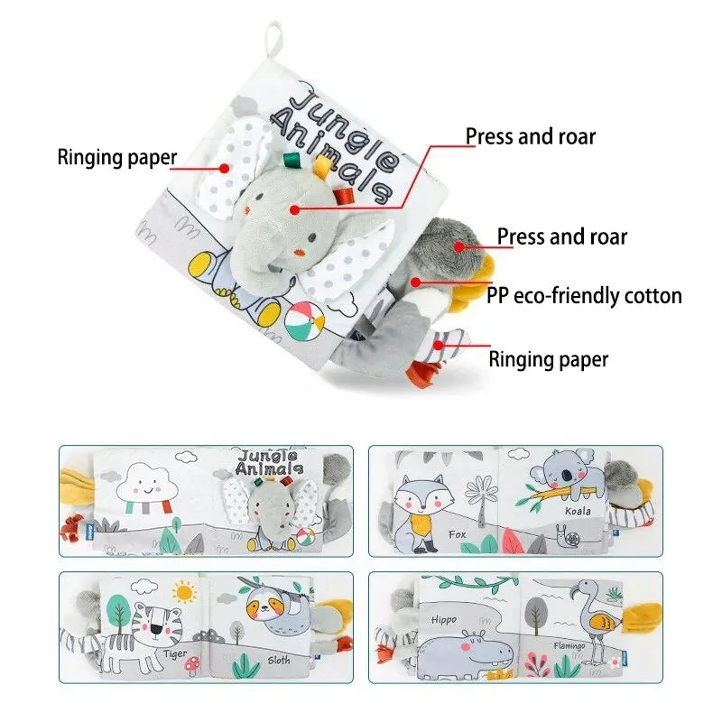 Jouets en peluche pour enfants, livre grill, éducation mentaires orielle tactile, développement de l'intelligence de niche précoce, garçons et filles